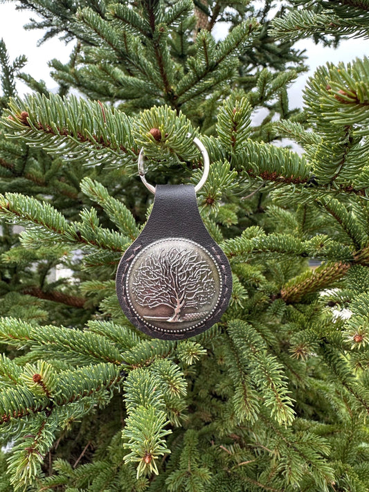 Yggdrasil kožni privjesak za ključeve – nordijski simbol stabla života